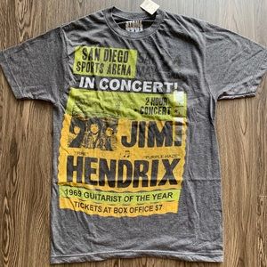 Jimi Hendrix Concert T Shirt Charcoal Gray Small